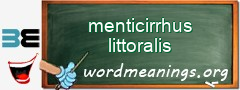 WordMeaning blackboard for menticirrhus littoralis